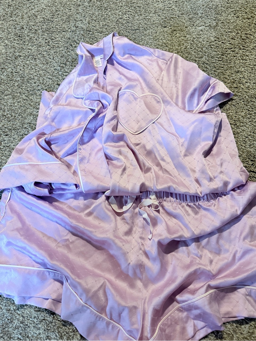 Victoria's Secret Lavender Pajama Set with Heart Pocket